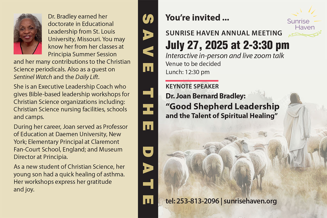 Sunrise Haven 2025 Annual Meeting Save the Date flyer
